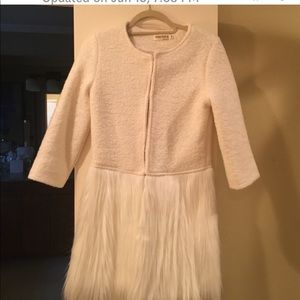 Cream fuzzy coat